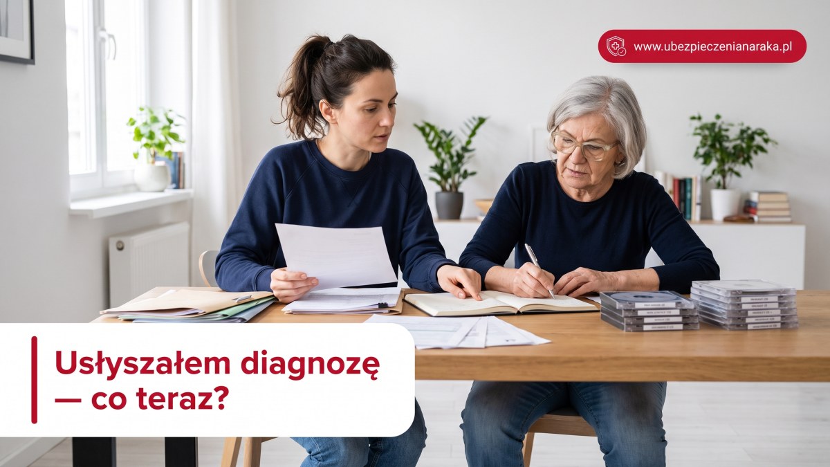 Kobieta z mamą porządkują dokumentację medyczną po diagnozie
